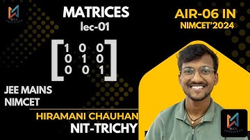 #matrices 01 for #nimcet #jeemains #aspirants