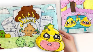 paper diy  POO's first stinky day of school story book  Murmur craft