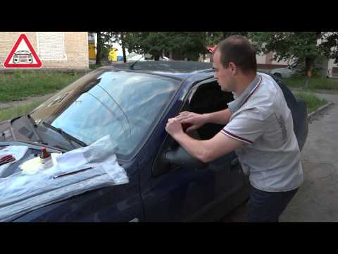Установка дефлекторов (ветровиков) Cobra Tuning на Renault Symbol
