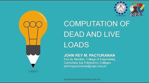 (RC Design) Computation of Dead and Live Load of Structures
