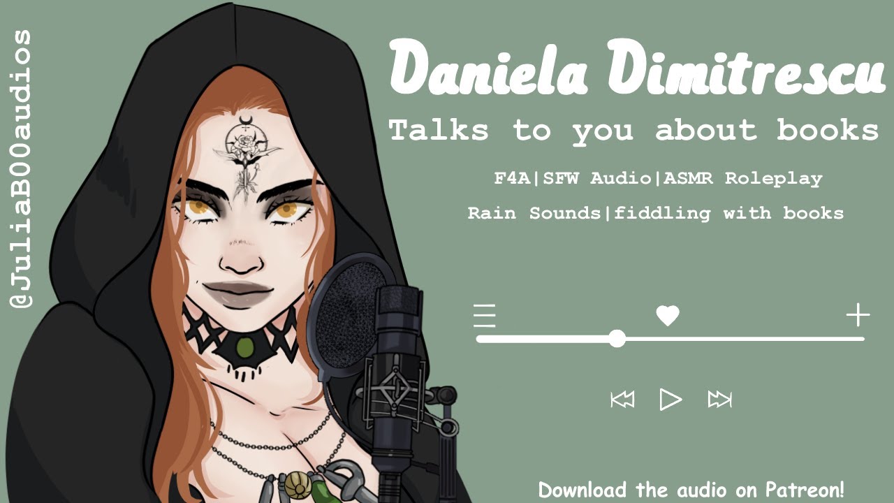 ASMR | F4A | Daniela Dimitrescu | Talks to you about books | Rain sounds