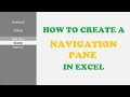 How To Create A Navigation Menu Pane In Excel - No VBA