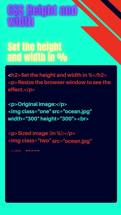 #051 Css Example || css width and height || Set the height and width in ...