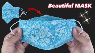 New Style Beautiful 3D Lace Fabric Mask! | Breathable Face Mask Easy Pattern Sewing Tutorial