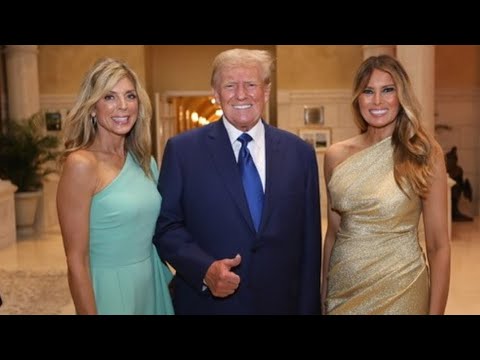 Donald Trump Poses With His Second Wife Marla Maples and Melania As The Party Begins At Mar-a-Lago