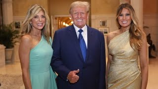 Donald Trump Poses With His Second Wife Marla Maples and Melania As The Party Begins At Mar-a-Lago