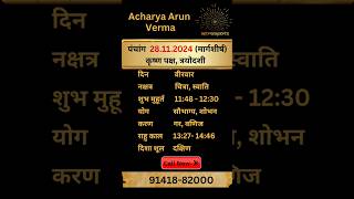 Aaj Ka Panchang 28 November 2024 Aaj Ka Shubh Muhurt Thursday 2024 Acharya Arun Verma