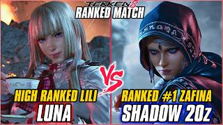 TEKKEN 8 - LUNA (High Ranked Lili) vs SHADOW 20z (Ranked #1 Zafina) | T8 RANKED MATCHES