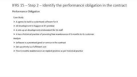 IFRS 15  Step 2  Identify the performance obligation in the contract