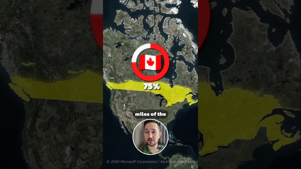 Why MOST Canadians live near the US border 🇨🇦🌞💵 #canada #geography