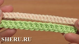 Вязание крючком шнура гусенички Урок 96 Cord Crochet(Вязание шнуров крючком: http://sheru.ru/video-o-vyazanii/vyazanie-kryuchkom-lenty-shnury-tesma.html Как связать крючком интересный эластичны..., 2015-05-25T17:51:34.000Z)