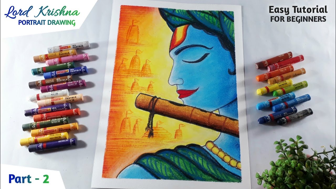 Krishna Portrait Drawing - Easy Tutorial / Part 1/ Krishna Drawing ...