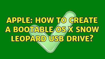 Apple: How to create a bootable OS X Snow Leopard USB drive?