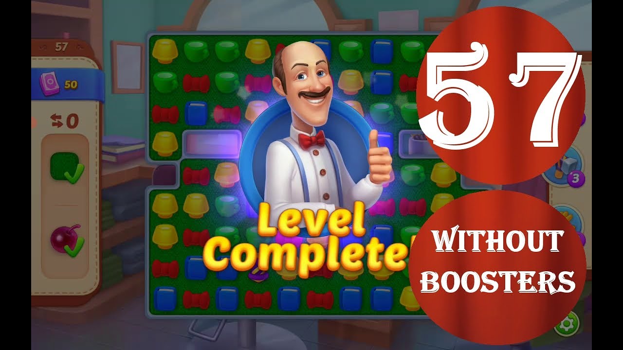 Homescapes Level 57 - [13 moves] [2022] [HD] solution of Level 57