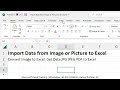 Import Data from Image or Picture to Excel | Convert Image to Excel: Get Data JPG JPEG PDF to Excel