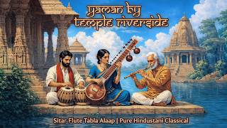 Yaman by Temple Riverside | Sitar Flute Tabla Alaap | Evening Meditation | Hindustani Classical 2026 screenshot 4