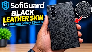 SopiGuard Skin for Samsung Galaxy Z Fold 8 (Black Leather  Textured Wrap)
