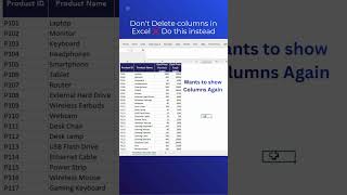 Don’t Delete Columns in Excel ❌ Do This Instead #excel #spreadsheetmagic #productivity