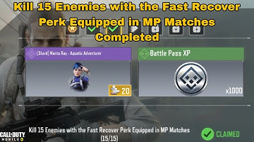 Kill 15 Enemies with the Fast Recover Perk Equipped in MP Matches Cod Mobile 2023