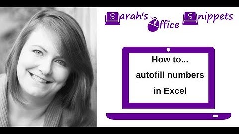 How to autofill numbers in Excel | Sarah