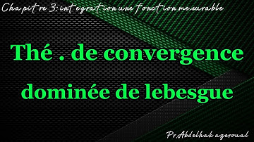 Théorème de convergence domaine de lebesgue
