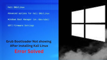 Grub bootloader not showing after installing kali linux