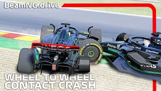 WHEEL-TO-WHEEL Contact Crashes | BeamNG.drive | F1MOD