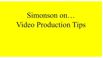 Simonson on: T3 P3 Video Production Tips for Trainers and Teachers