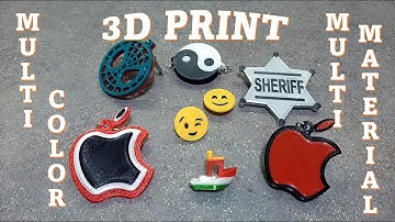 3d prints multi-material and multi-color . 4 + 1 methods