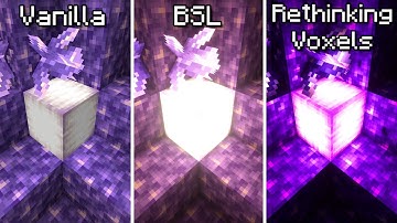 Vanilla VS BSL VS Rethinking Voxels - Best Minecraft Shader Comparison