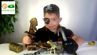 Детское оружие. Игрушки для мальчика: пиратский набор. Toys for boys.