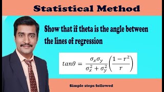 Show that if theta is the angle between the lines of regression statistical method
