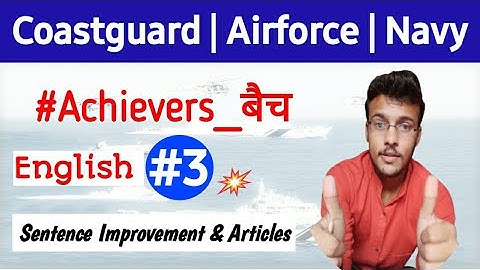 English Class Number 3 For Coastguard Navik DB & GD Exam | Airforce & Navy Exam English Class |