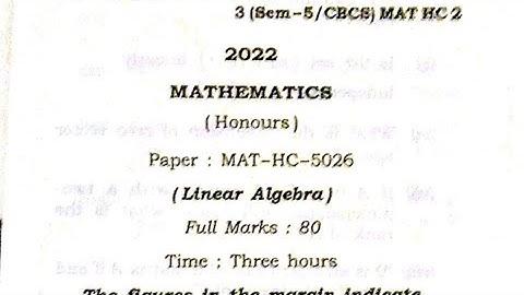 linear algebra question paper 2023 guwahati university 5th sem