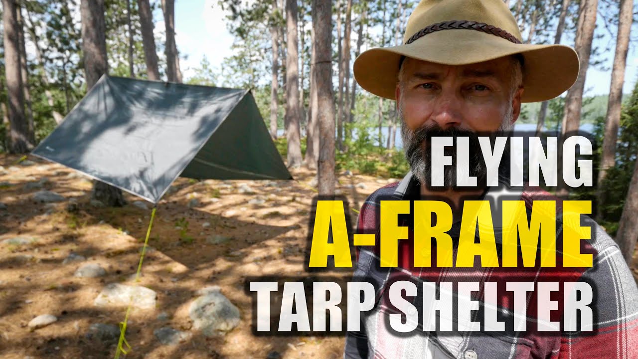 The 3 Knot Flying A Frame Tarp Shelter | How to Set Up a Tarp Shelter ...