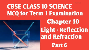 CBSE CLASS 10 SCIENCE MCQ II LIGHT-REFLECTION AND REFRACTION