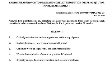 MGPE 008 IGNOU SOLVED ASSIGNMENT 2022 2023 | ENGLISH | GANDHIAN APPROACH TO PEACE & CONFLICT RESOLUT