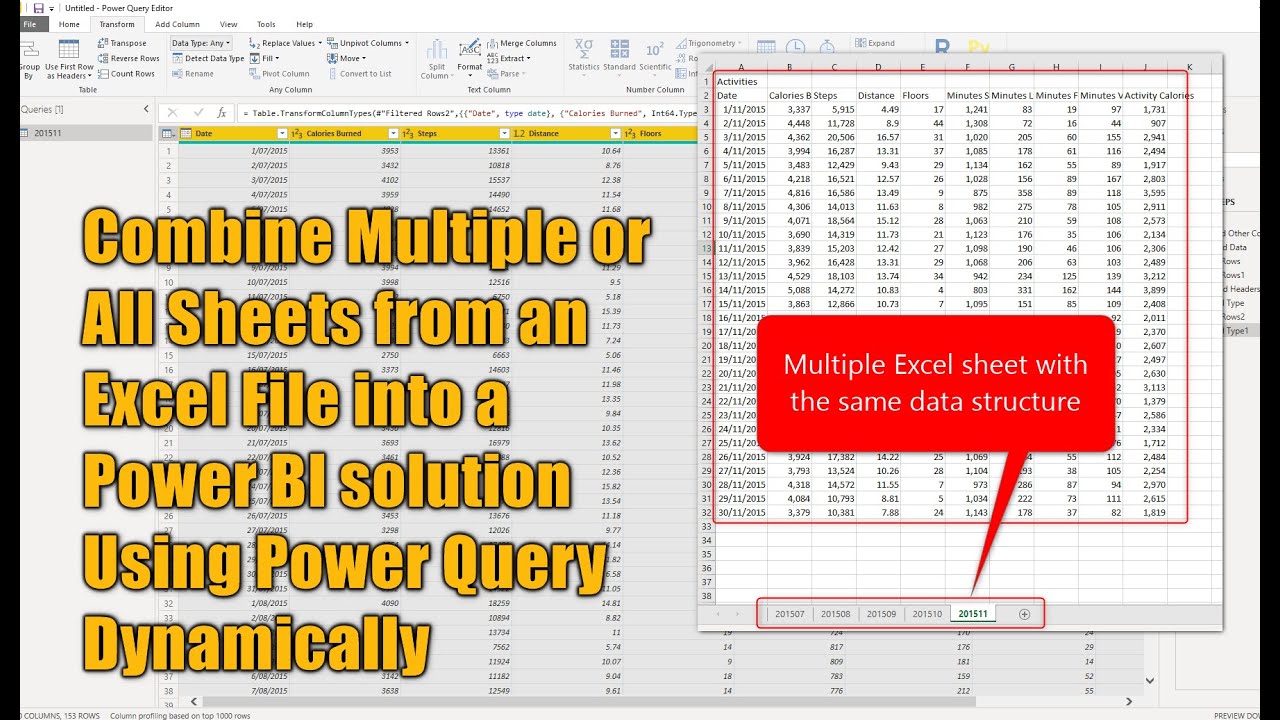 Combine Multiple or All Sheets from an Excel File into a Power BI