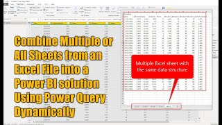 combine multiple or all sheets from an excel file into a power bi solution using power query dynamic