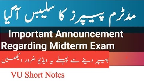 Midterm Paper Pattern || Spring 2023 Mid Term Examinations|| Midterm exam 2023 || vu short notes