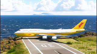 Insane Dhl 747 Takeoff Over The Ocean Short Runway Power Boost