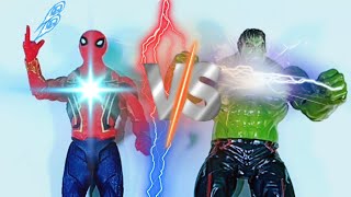 Unboxing Hulk Smash Vs Spiderman, Action Figures Superheroes Marvels Assemble Toys