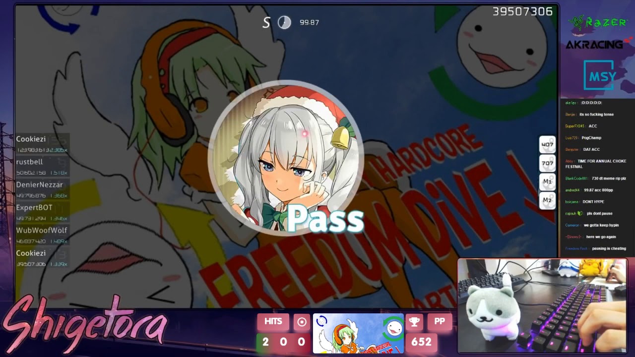 [Live] Cookiezi | xi - FREEDOM DiVE [FOUR DIMENSIONS]+HDHR 99.83% {#1 FC 894pp After rebalance}-osu! umbrella lyrics