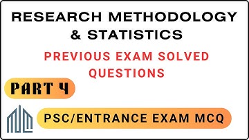 Part 4 Research Methodology & Statistics! Previous exam Solved MCQ! AIAPGET! PSC!