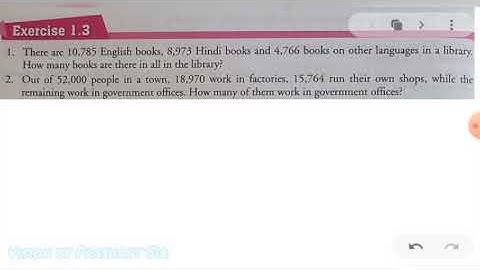 Class 6, Mathematics, Ch 01, Exercise 1.3, miscellaneous word problems on large numbers.