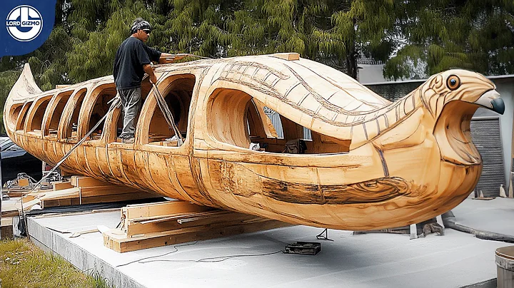 Man Turns a MASSIVE Log Into a Beautiful Canoe!