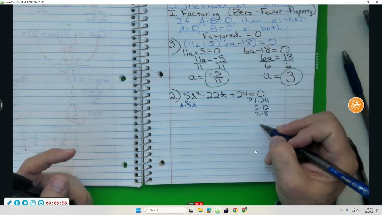 20260128 Solving Quadratic Equations