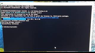How to install Python using the Command Prompt.
