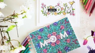 MOTHERS DAY Cards: Masking and coloring with PENCILS