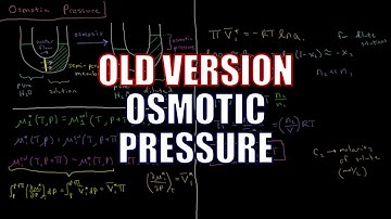 Chemical Thermodynamics 9.5 - Osmotic Pressure (Old Version)